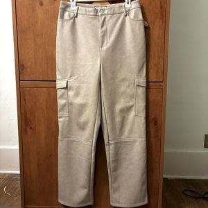 Bagatelle Faux Leather Beige Tan High Rise Pants Women’s M Cargo